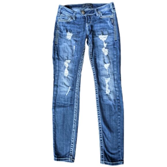 Silver Women's Low Rise Tuesday Skinny Jeans Size 27/31 - Picture 1 of 9